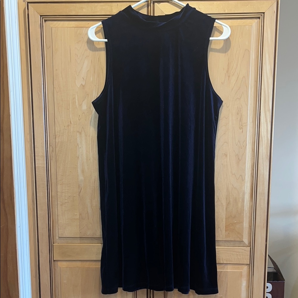 Royal Blue Velvet Sleeveless Dress